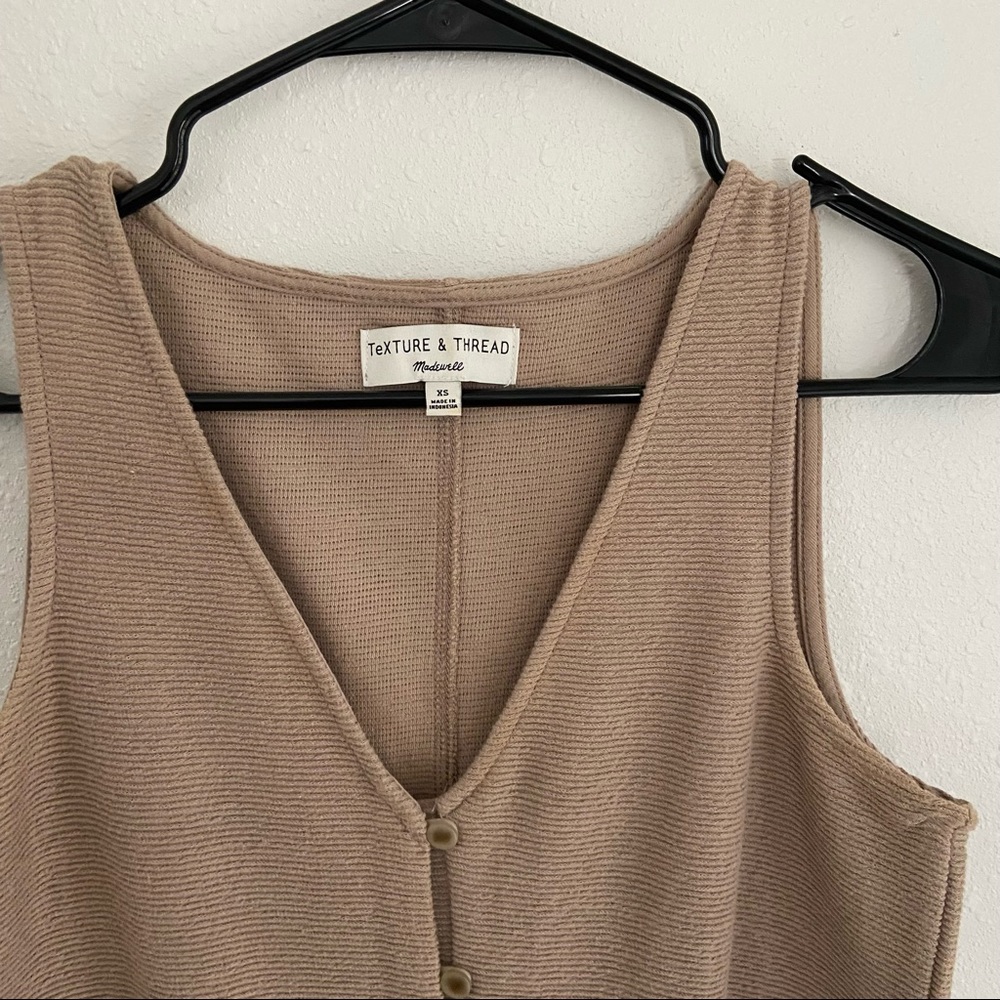 Madewell Texture & Thread Button Front Tank Top XS - Picture 4 of 4